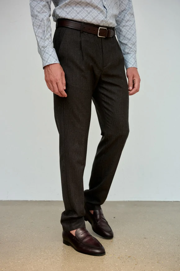 Achat Pantalon NEW YORK Marron Micro-Carreaux