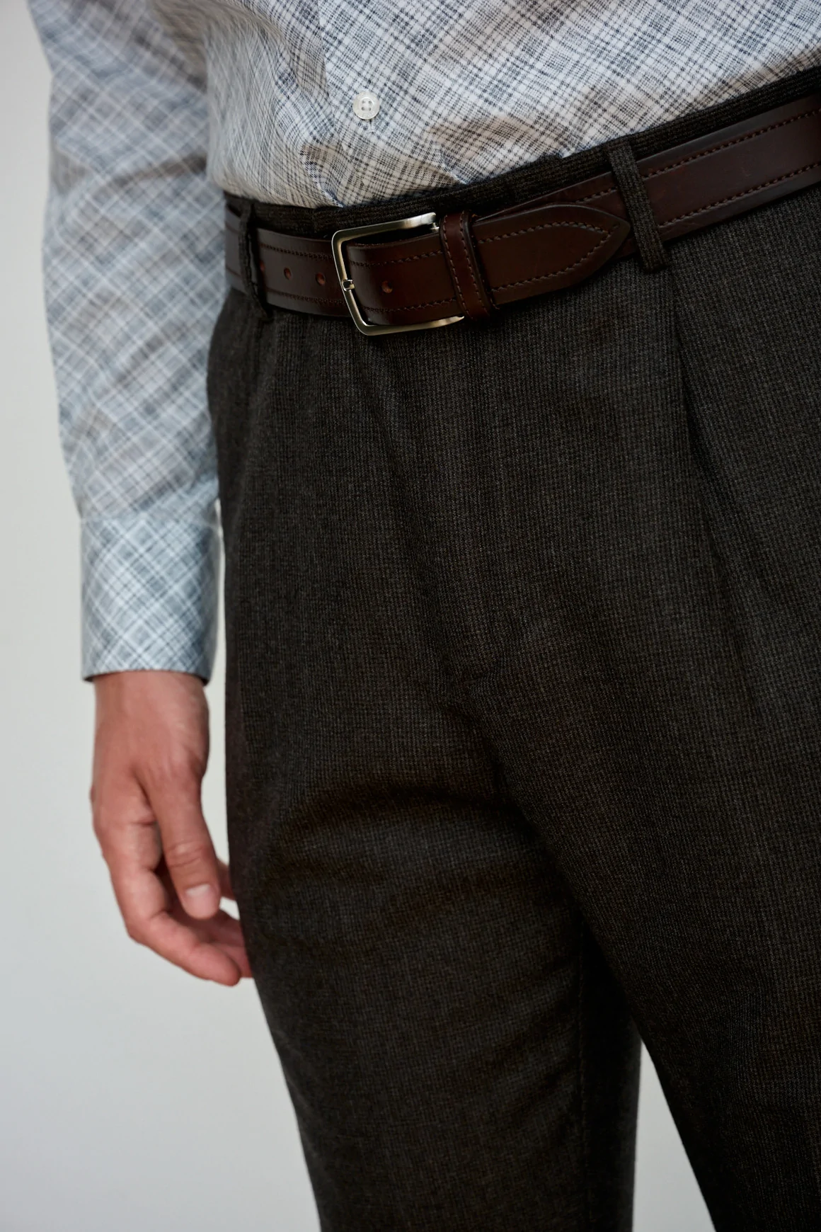 Achat Pantalon NEW YORK Marron Micro-Carreaux