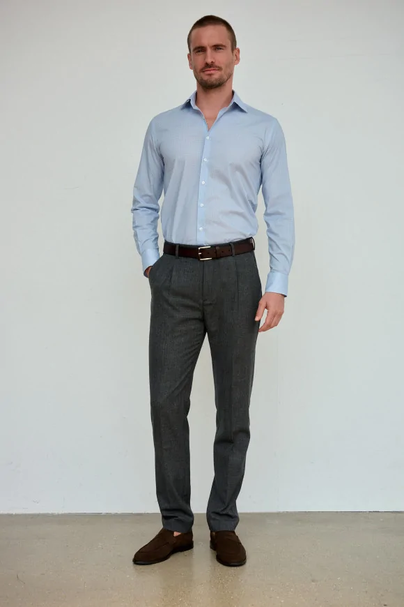 Achat Pantalon NEW YORK Gris Micro-Carreaux