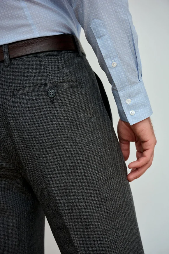 Achat Pantalon NEW YORK Gris Micro-Carreaux