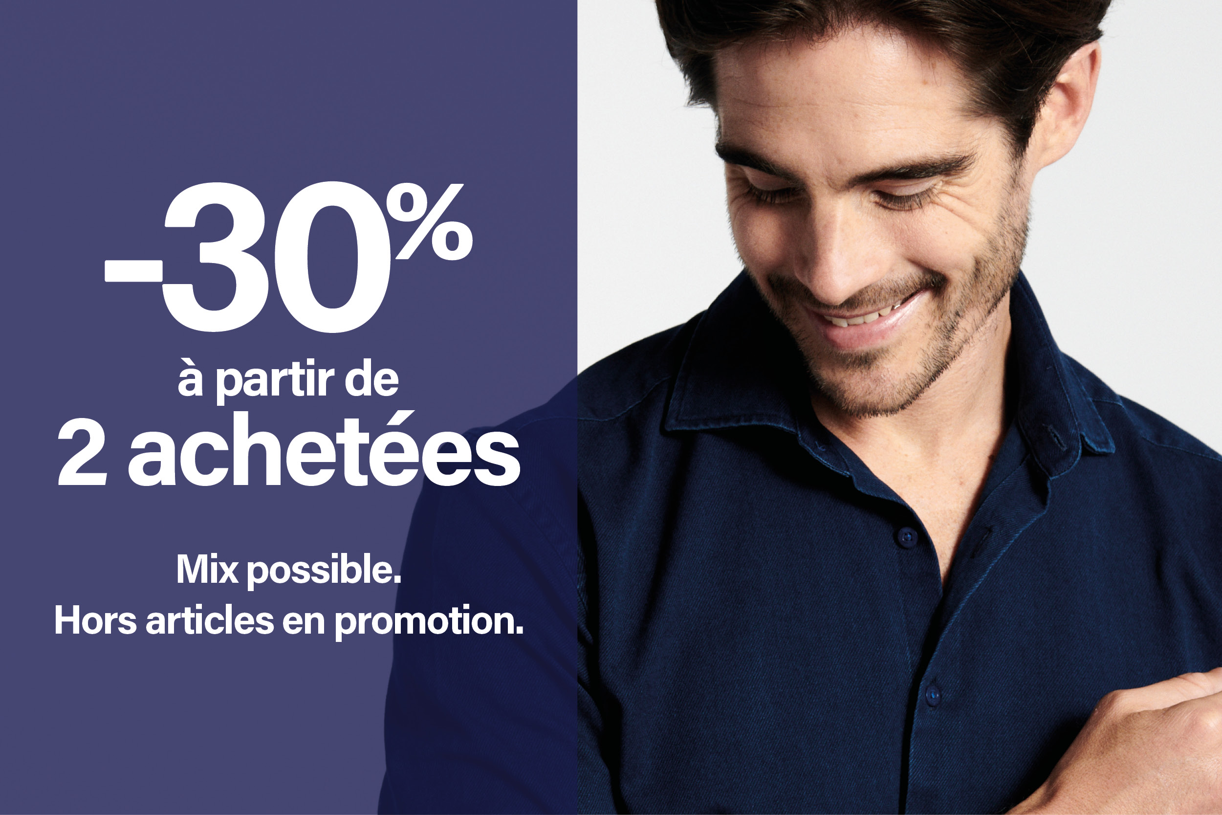 -30% dès la deuxième chemise achetée 